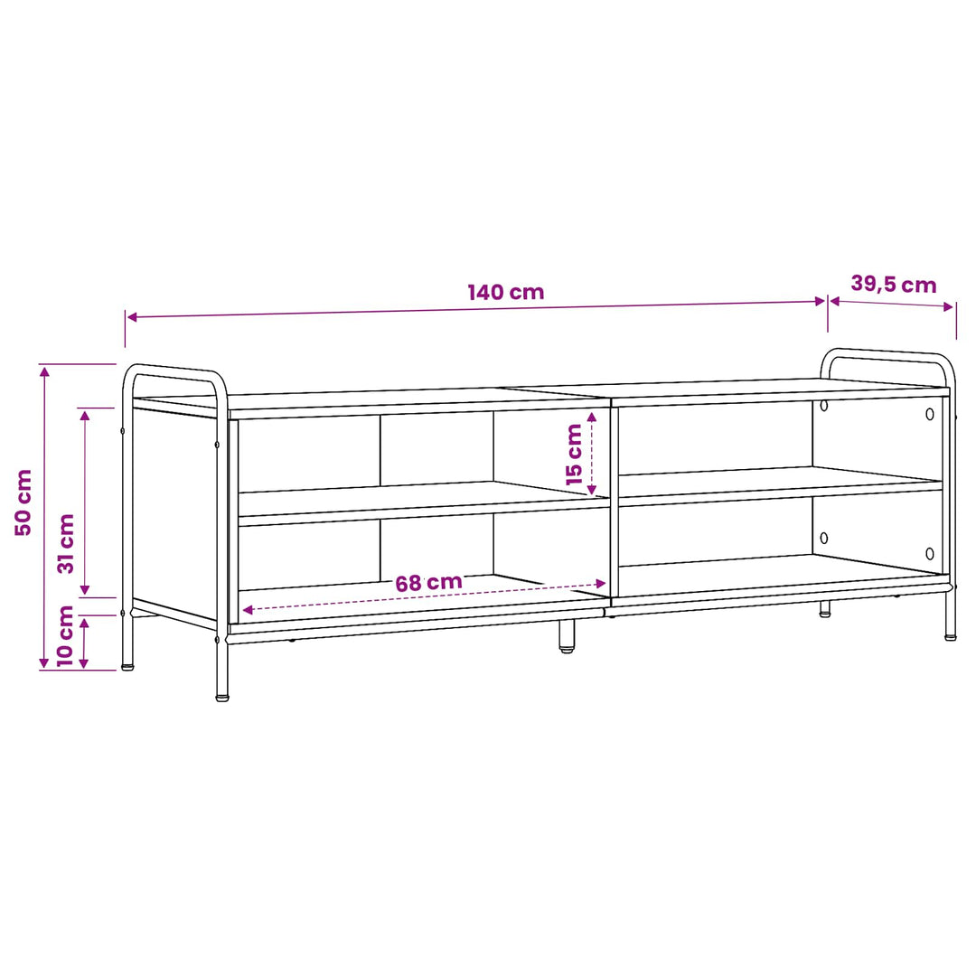 TV-skab 140 x 39,5 x 50 cm Røget eg Konstrueret træ