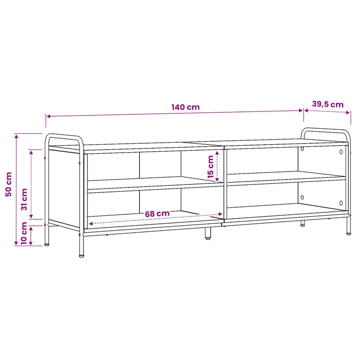 TV-skab 140 x 39,5 x 50 cm Gammelt træ Konstrueret træ