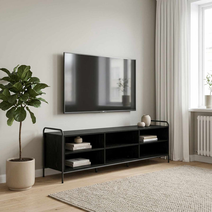 TV-skab 140 x 39,5 x 50 cm Sort eg Konstrueret træ