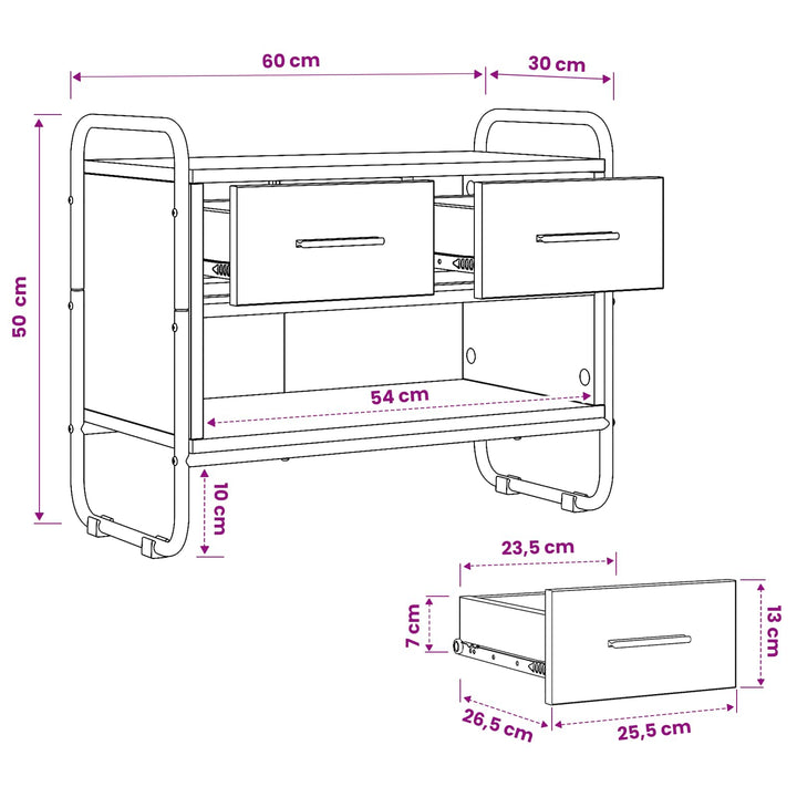 TV-skab 60 x 30 x 50 cm Gammelt træ Konstrueret træ