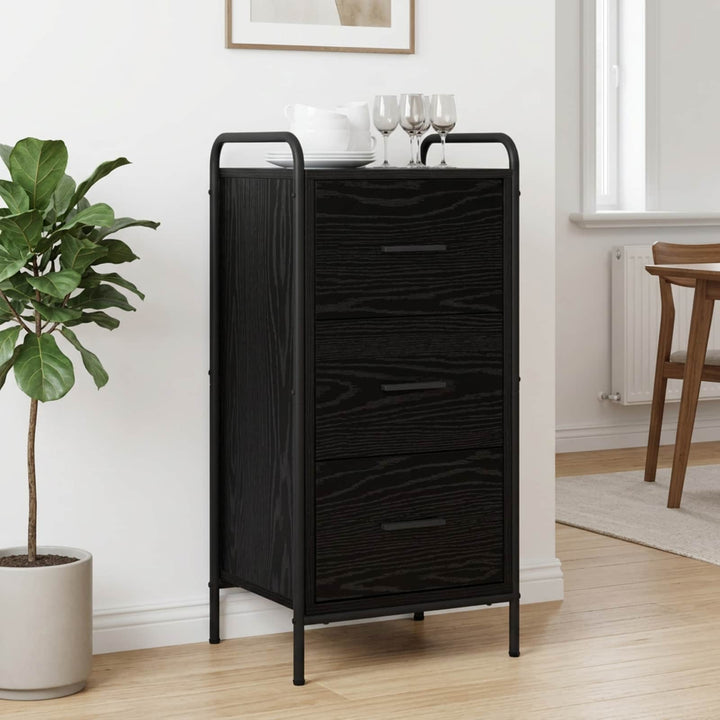 Sideboard Sort eg 97 x 33 x 81 cm Konstrueret træ