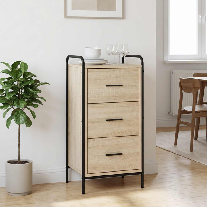 Sideboard Sonoma-eg 97 x 33 x 81 cm Konstrueret træ