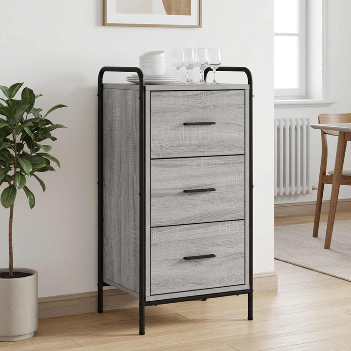 Sideboard Grå Sonoma 97 x 33 x 81 cm Konstrueret træ