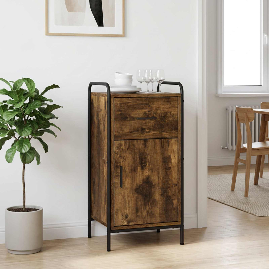 Sideboard Røget eg 97 x 33 x 81 cm Konstrueret træ