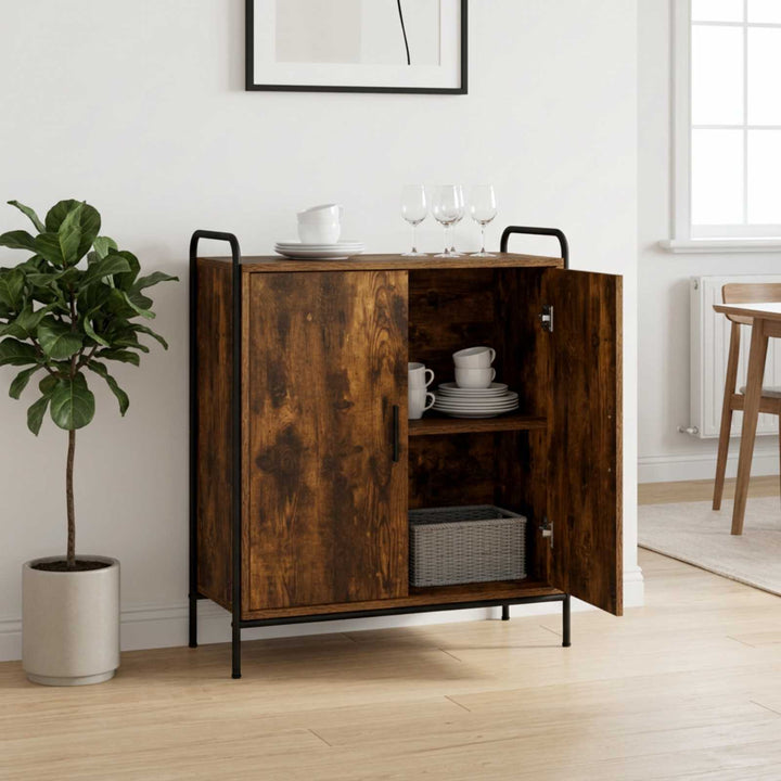 Sideboard Røget eg 97 x 33 x 81 cm Konstrueret træ