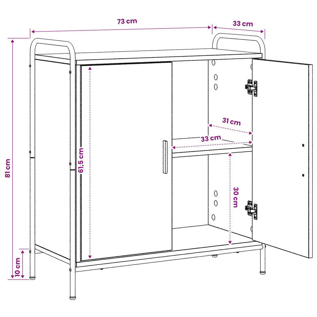 Sideboard Røget eg 97 x 33 x 81 cm Konstrueret træ