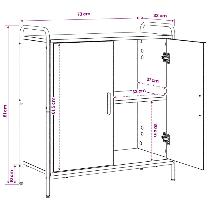 Sideboard Røget eg 97 x 33 x 81 cm Konstrueret træ