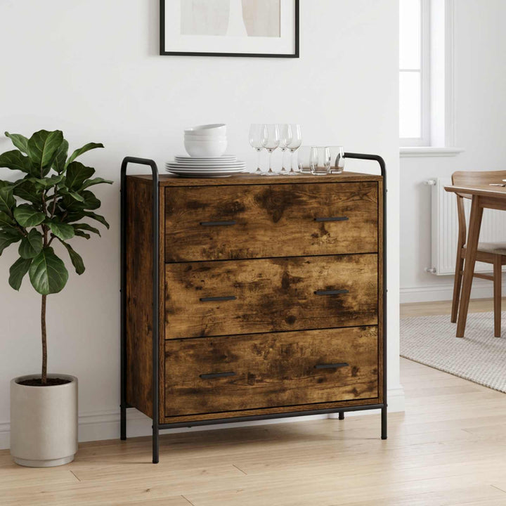 Sideboard Røget eg 97 x 33 x 81 cm Konstrueret træ