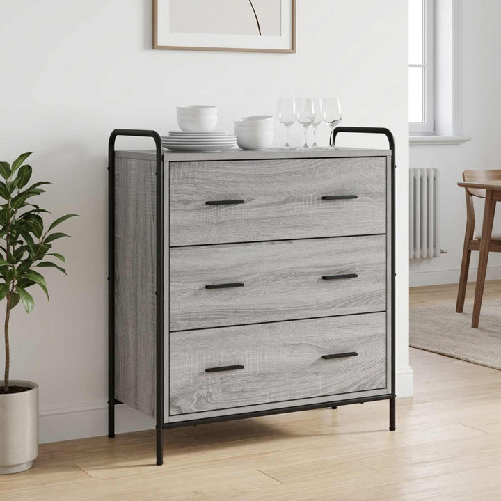 Sideboard Grå Sonoma 97 x 33 x 81 cm Konstrueret træ
