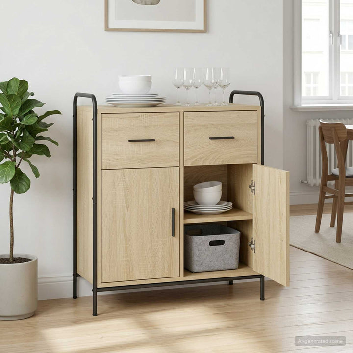 Sideboard Sonoma-eg 97 x 33 x 81 cm Konstrueret træ