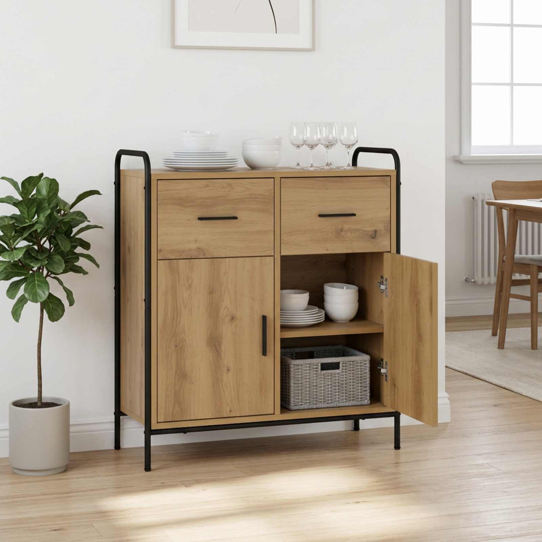 Sideboard Artisan-eg 97 x 33 x 81 cm Konstrueret træ
