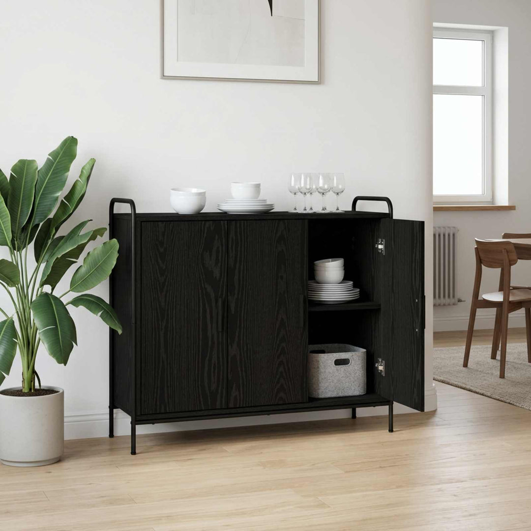 Sideboard Sort eg 97 x 33 x 81 cm Konstrueret træ