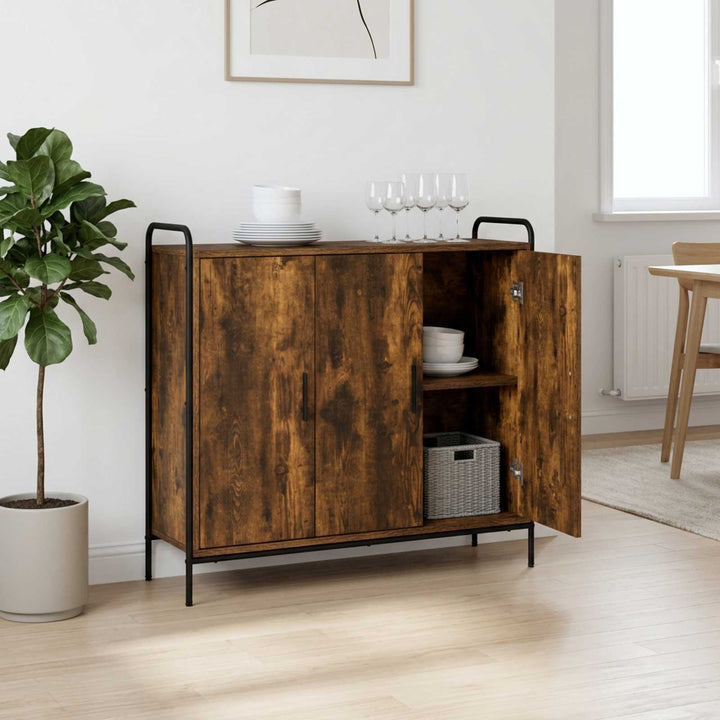 Sideboard Røget eg 97 x 33 x 81 cm Konstrueret træ
