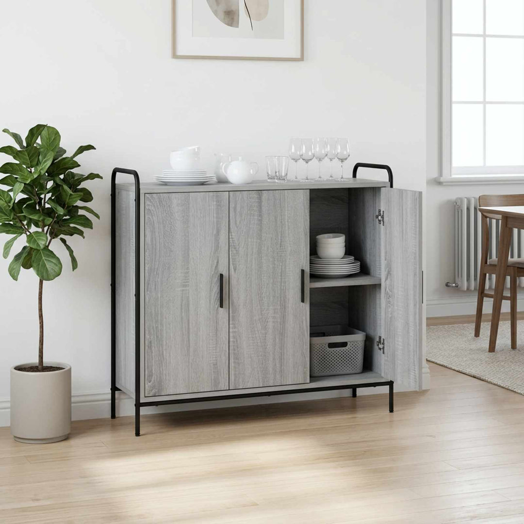 Sideboard Grå Sonoma 97 x 33 x 81 cm Konstrueret træ