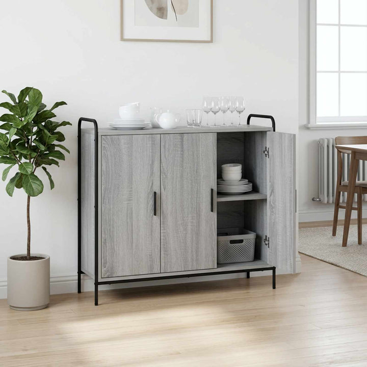 Sideboard Grå Sonoma 97 x 33 x 81 cm Konstrueret træ