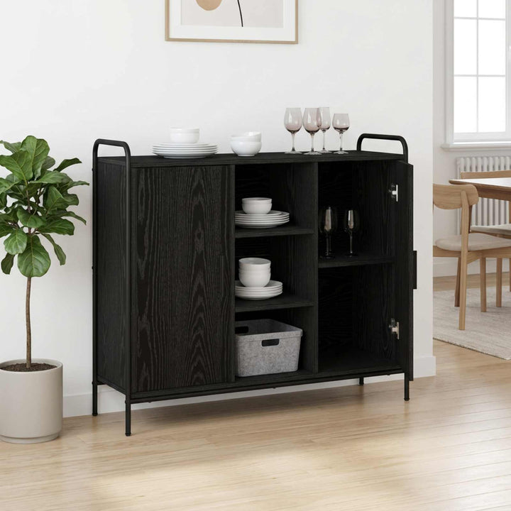 Sideboard Sort eg 97 x 33 x 81 cm Konstrueret træ