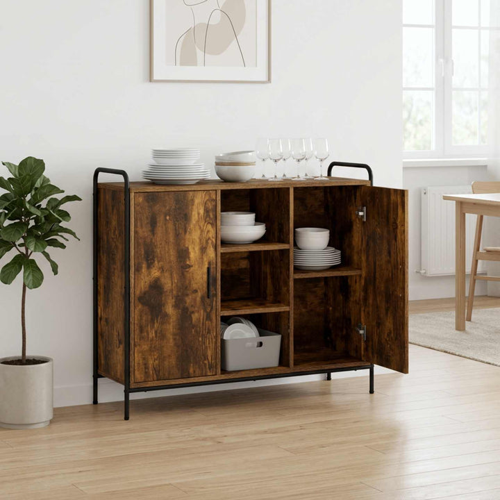 Sideboard Røget eg 97 x 33 x 81 cm Konstrueret træ