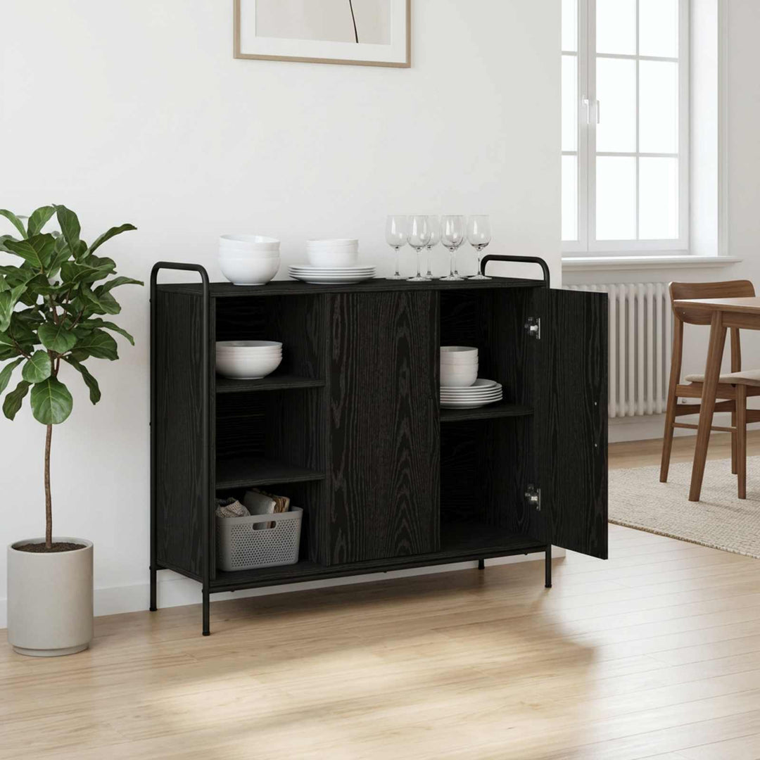 Sideboard Sort eg 97 x 33 x 81 cm Konstrueret træ