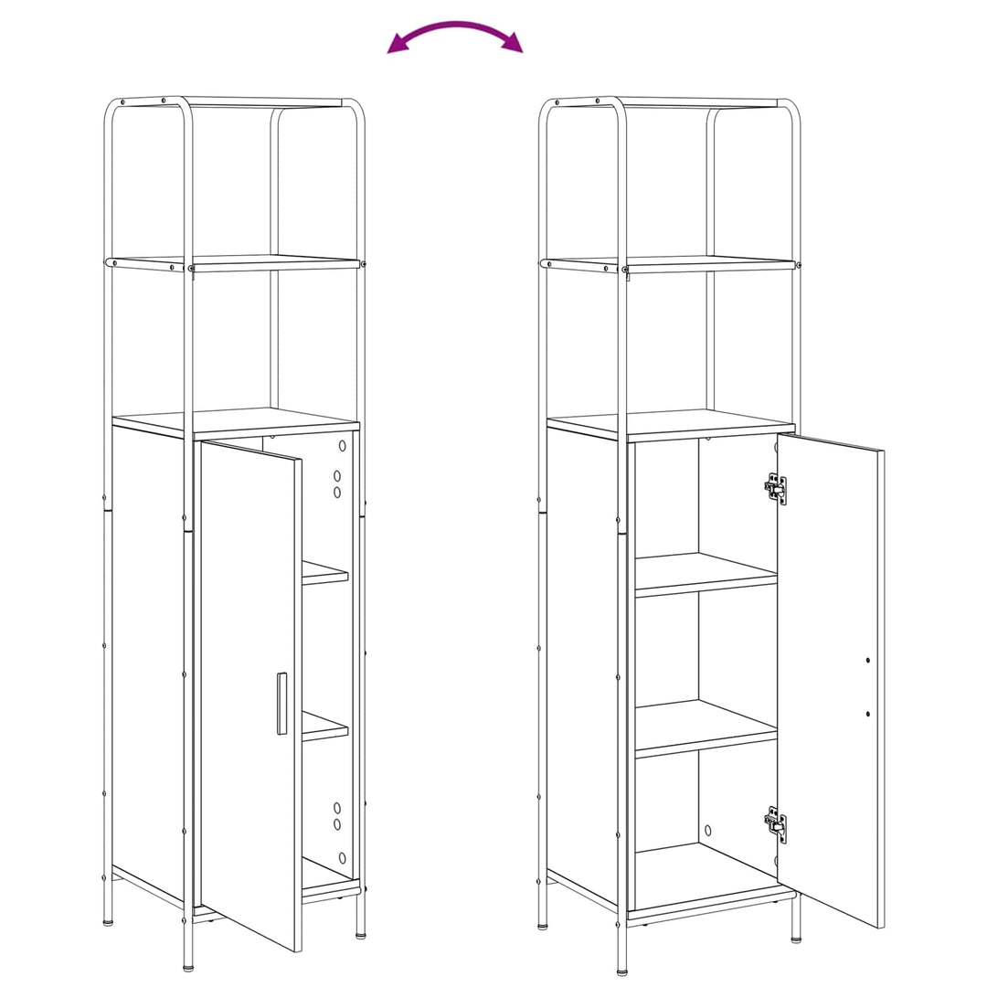 Highboard Sort eg 40 x 33 x 161 cm Konstrueret træ