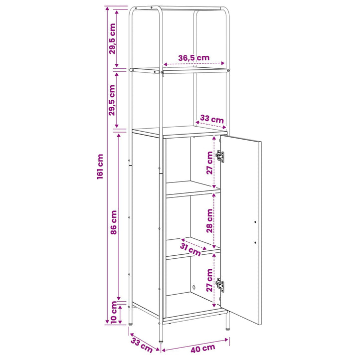 Highboard Sonoma-eg 40 x 33 x 161 cm Konstrueret træ