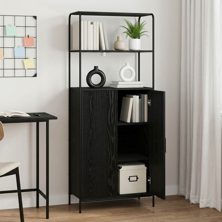 Highboard Sort eg 40 x 33 x 161 cm Konstrueret træ