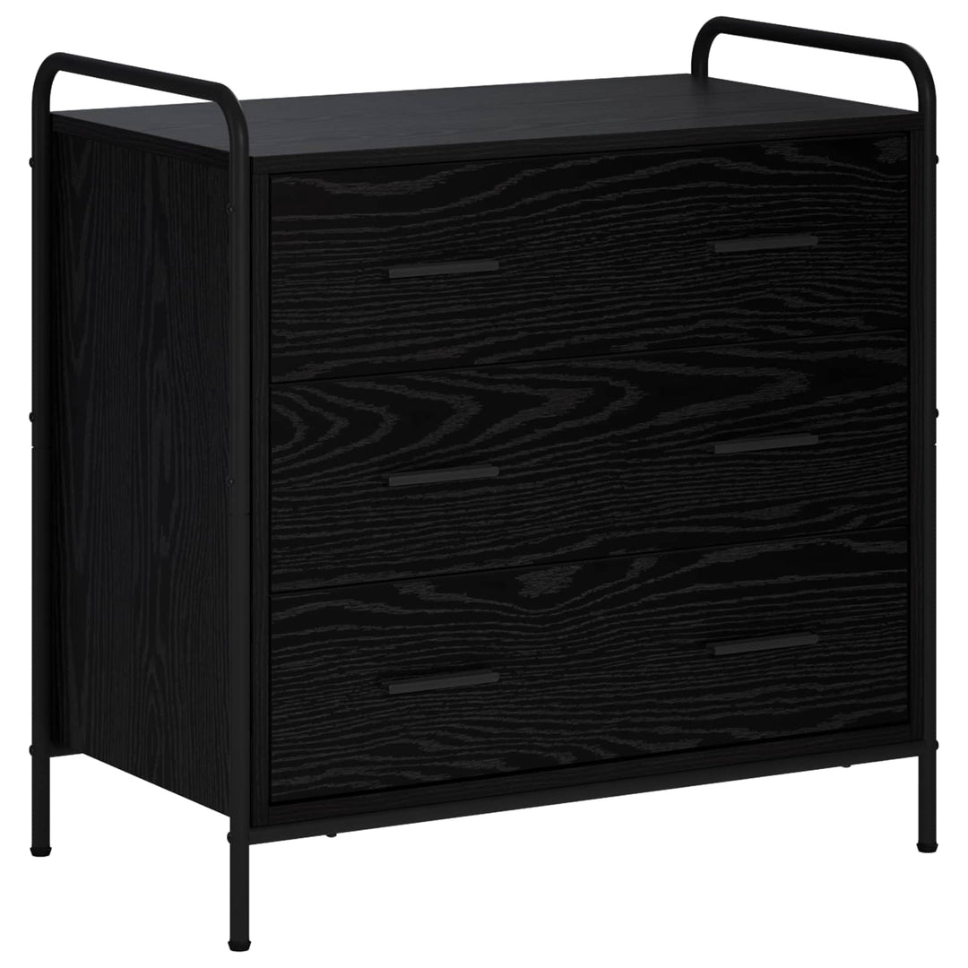Skuffeskab Sort eg 70 x 39,5 x 71 cm Konstrueret træ