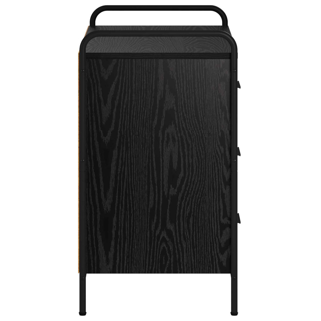 Skuffeskab Sort eg 70 x 39,5 x 71 cm Konstrueret træ