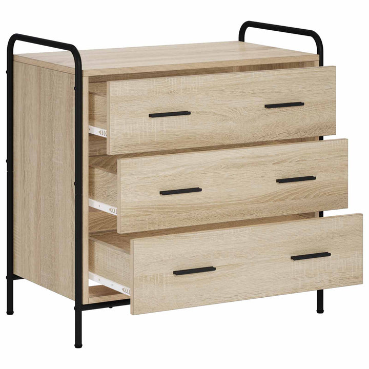 Skuffeskab Sonoma-eg 70 x 39,5 x 71 cm Konstrueret træ