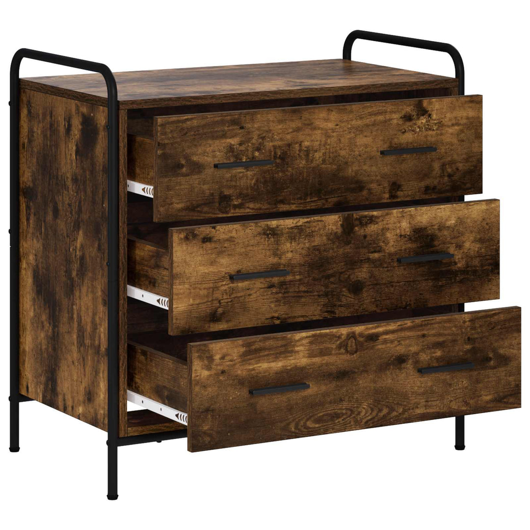 Skuffeskab Røget eg 70 x 39,5 x 71 cm Konstrueret træ