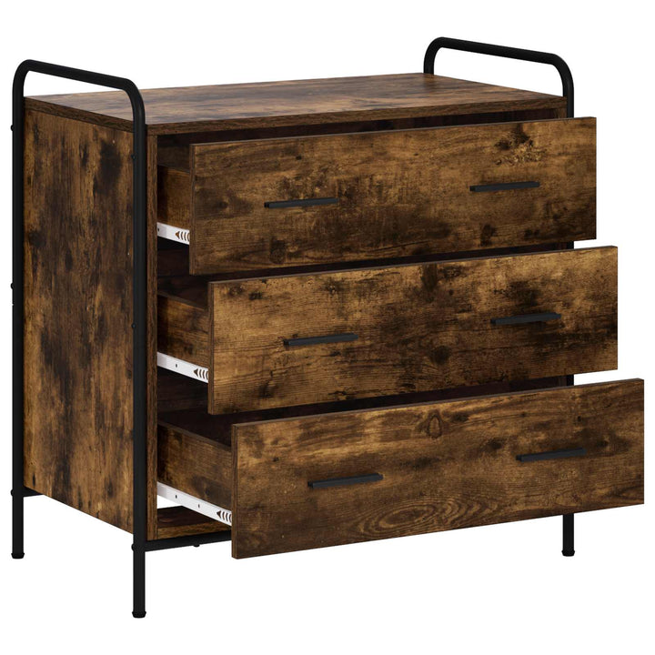 Skuffeskab Røget eg 70 x 39,5 x 71 cm Konstrueret træ