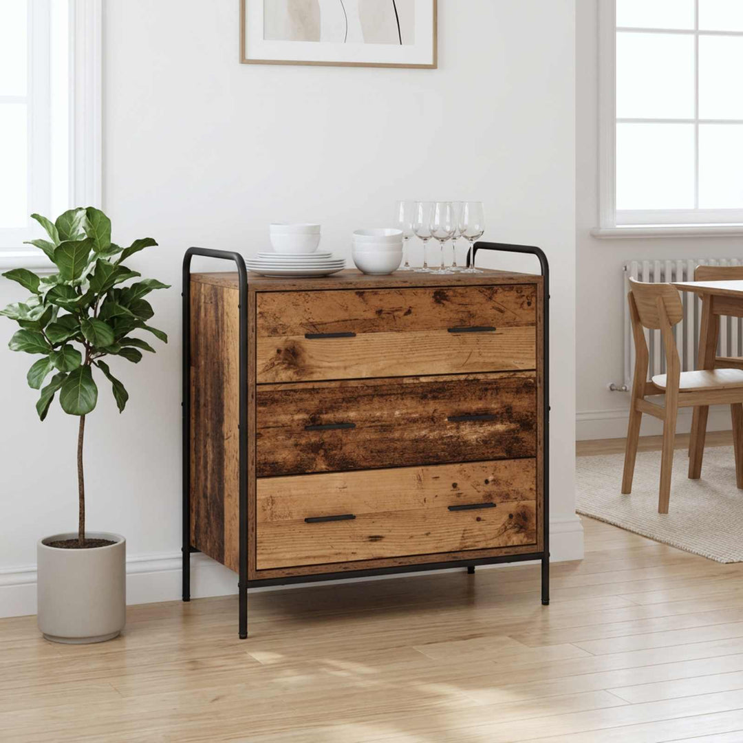 Skuffeskab Gammelt træ 70 x 39,5 x 71 cm Konstrueret træ