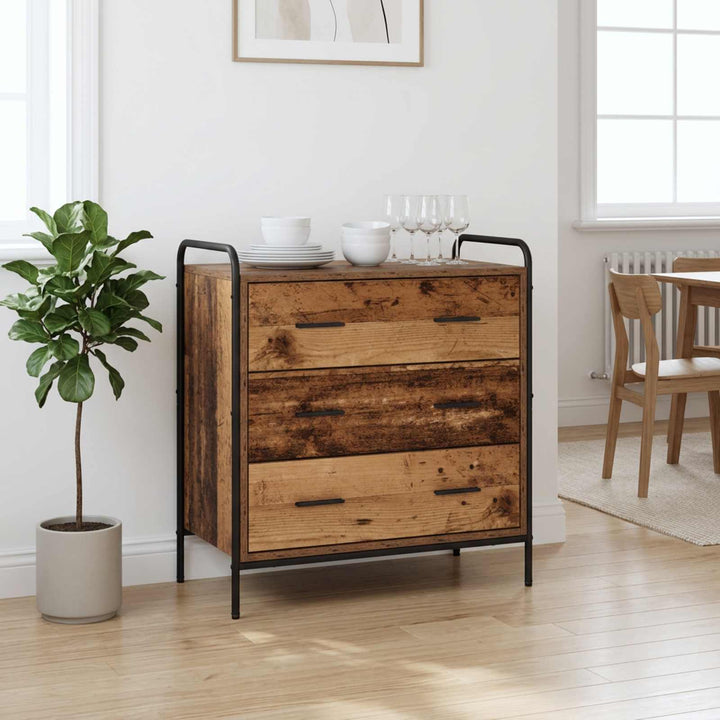 Skuffeskab Gammelt træ 70 x 39,5 x 71 cm Konstrueret træ