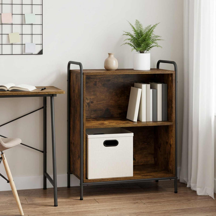 Bogskab 80 x 33 x 80 cm Konstrueret træ Røget eg