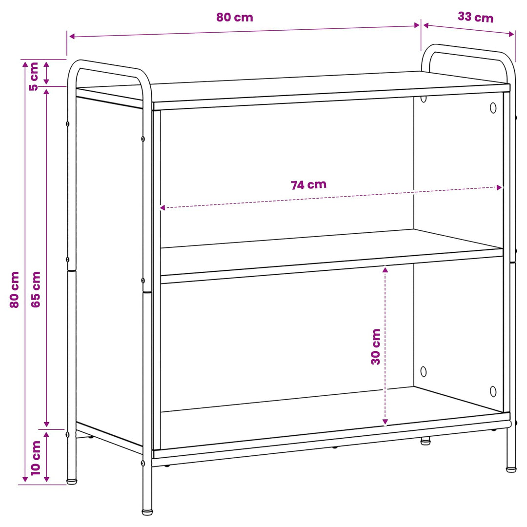 Bogskab 80 x 33 x 80 cm Konstrueret træ Gammelt træ