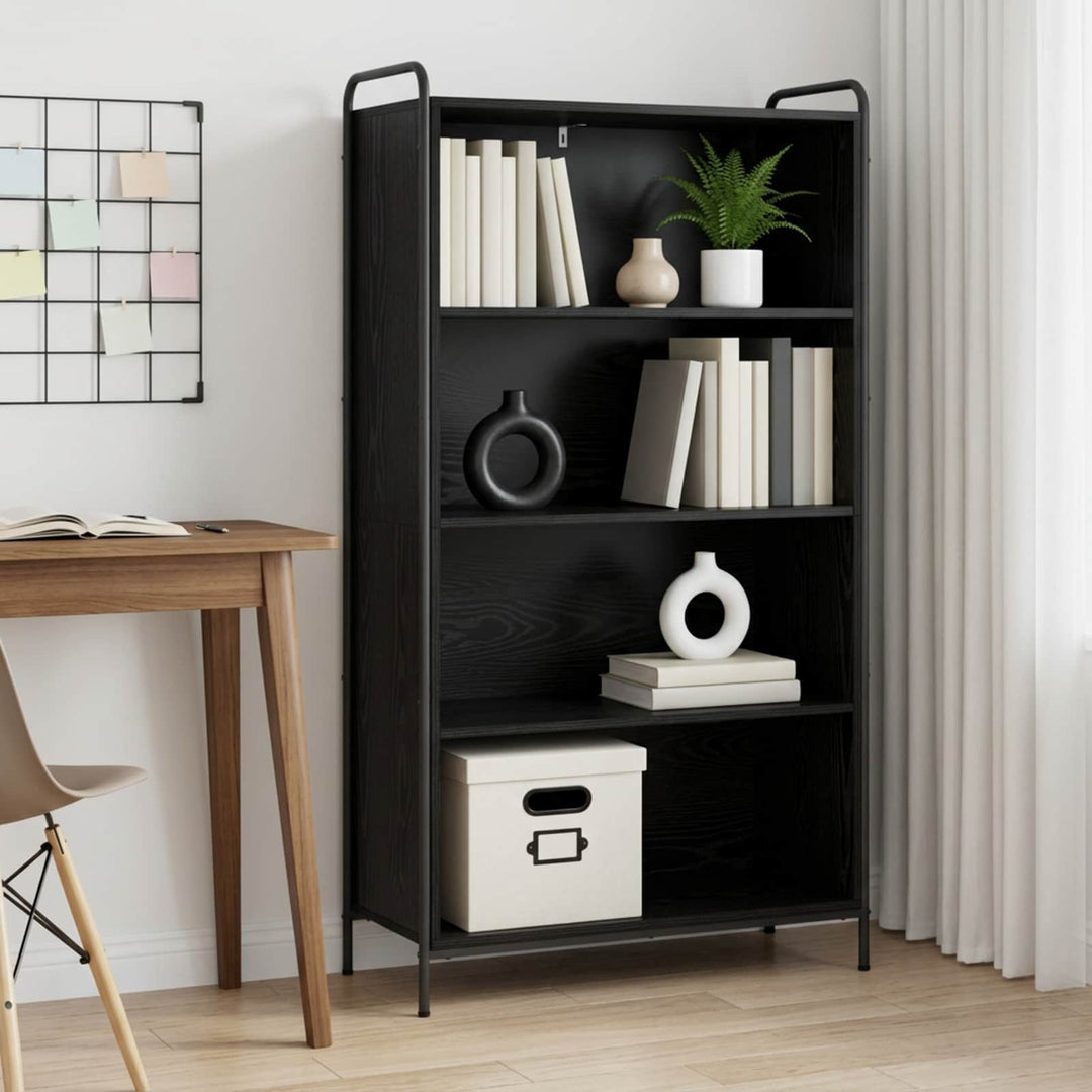 Bogskab 55,5 x 33 x 174 cm Konstrueret træ Sort eg