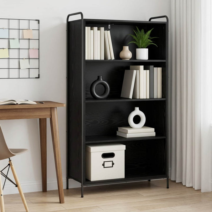 Bogskab 55,5 x 33 x 174 cm Konstrueret træ Sort eg