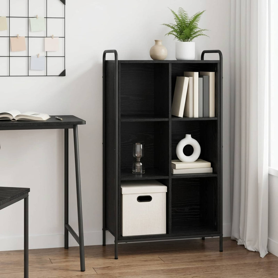Bogskab 57 x 33 x 111 cm Konstrueret træ Sort eg