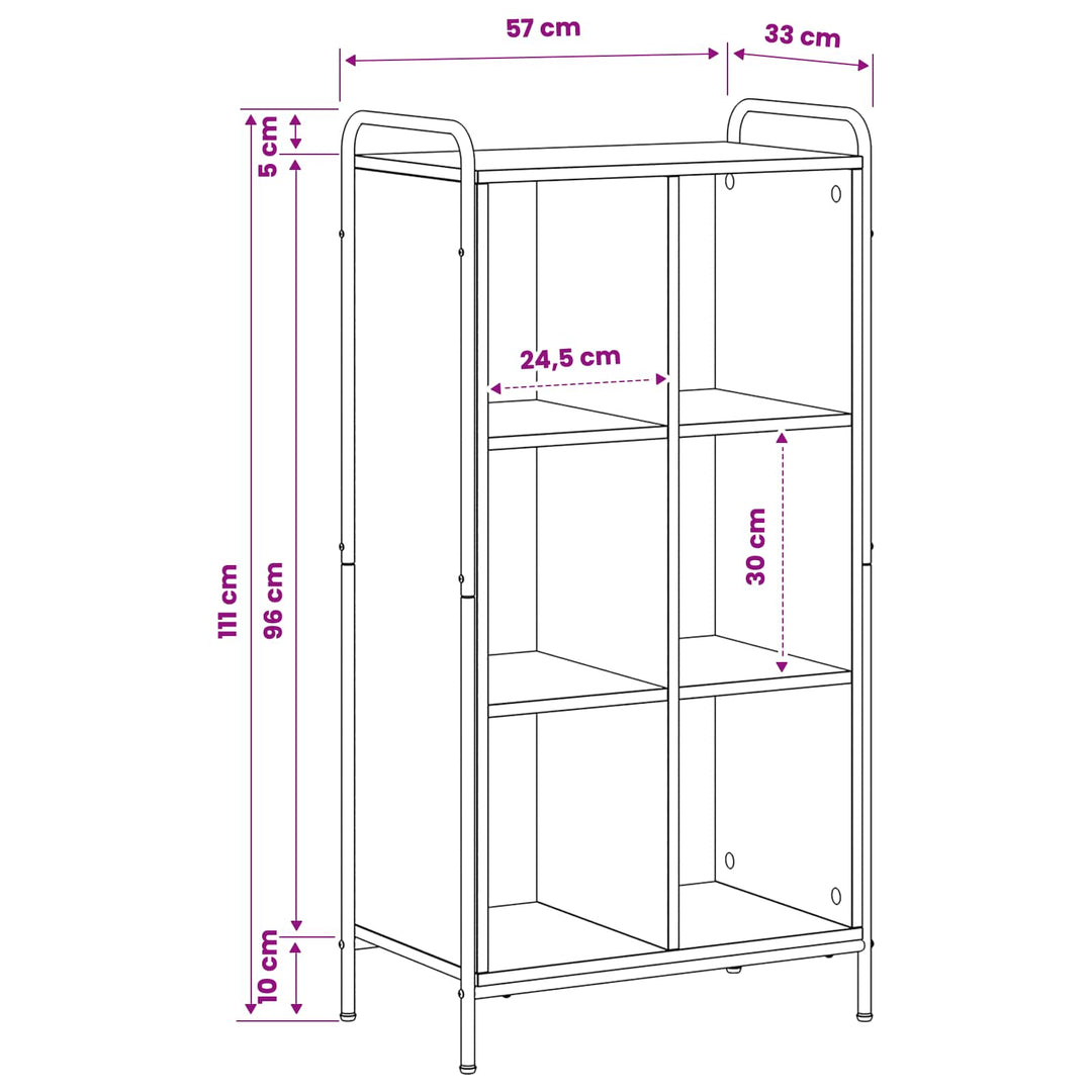 Bogskab 57 x 33 x 111 cm Konstrueret træ Gammelt træ