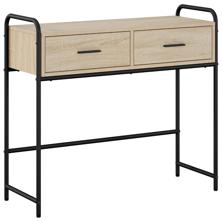 Konsolbord Sonoma-eg 90 x 33 x 80,5 cm Konstrueret træ