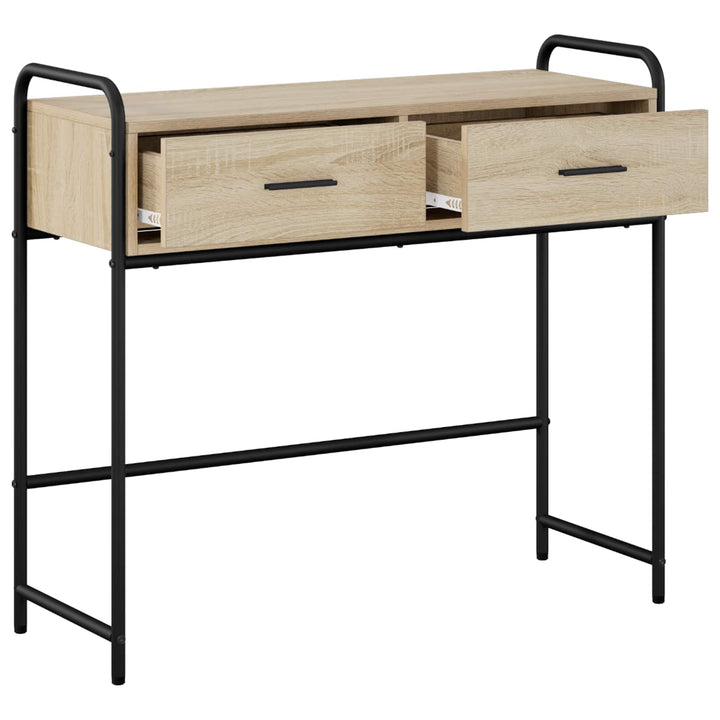 Konsolbord Sonoma-eg 90 x 33 x 80,5 cm Konstrueret træ