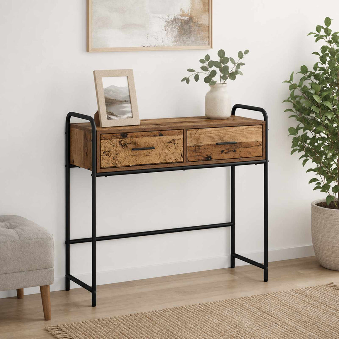 Konsolbord Gammelt træ 90 x 33 x 80,5 cm Konstrueret træ