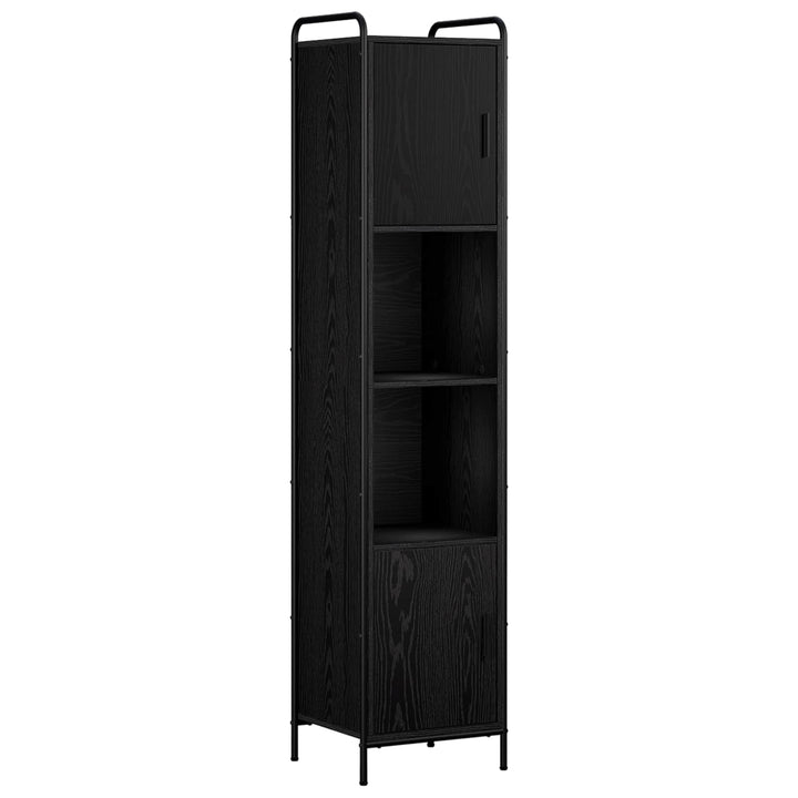 Badeværelsesskab Sort eg 46 x 36 x 181 cm Konstrueret træ