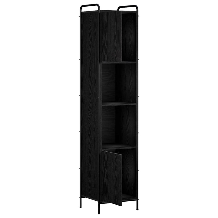 Badeværelsesskab Sort eg 46 x 36 x 181 cm Konstrueret træ