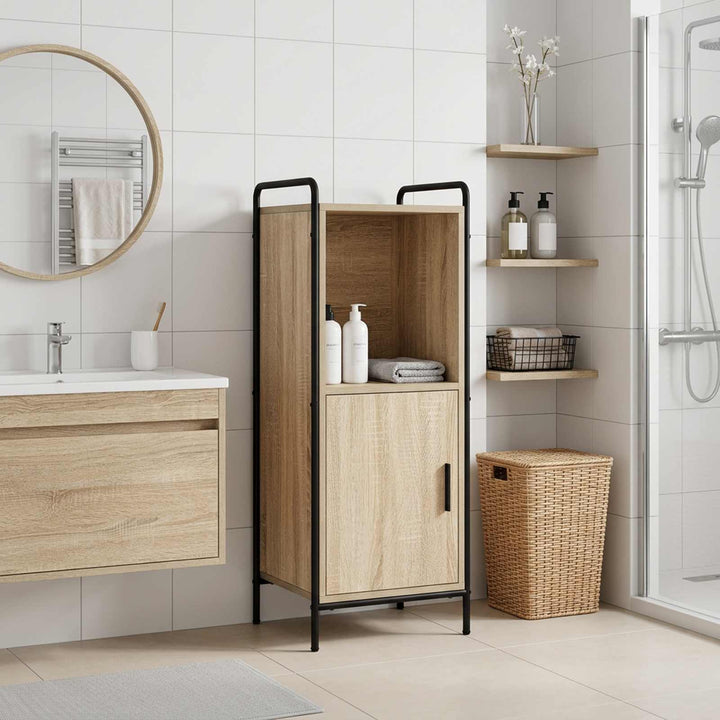 Badeværelsesskab Sonoma-eg 40 x 36 x 99,5 cm Konstrueret træ