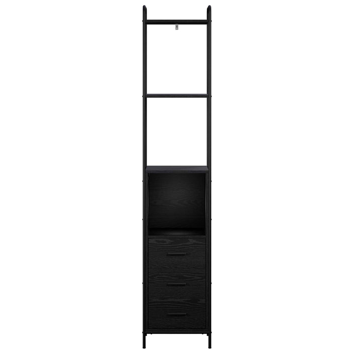Badeværelsesskab Sort eg 40 x 36 x 200,5 cm Konstrueret træ