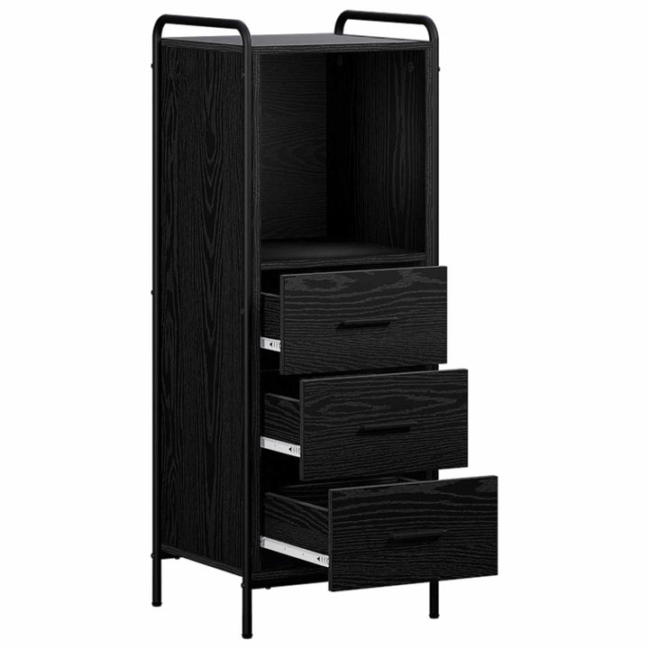 Badeværelsesskab Sort eg 40 x 36 x 109,5 cm Konstrueret træ