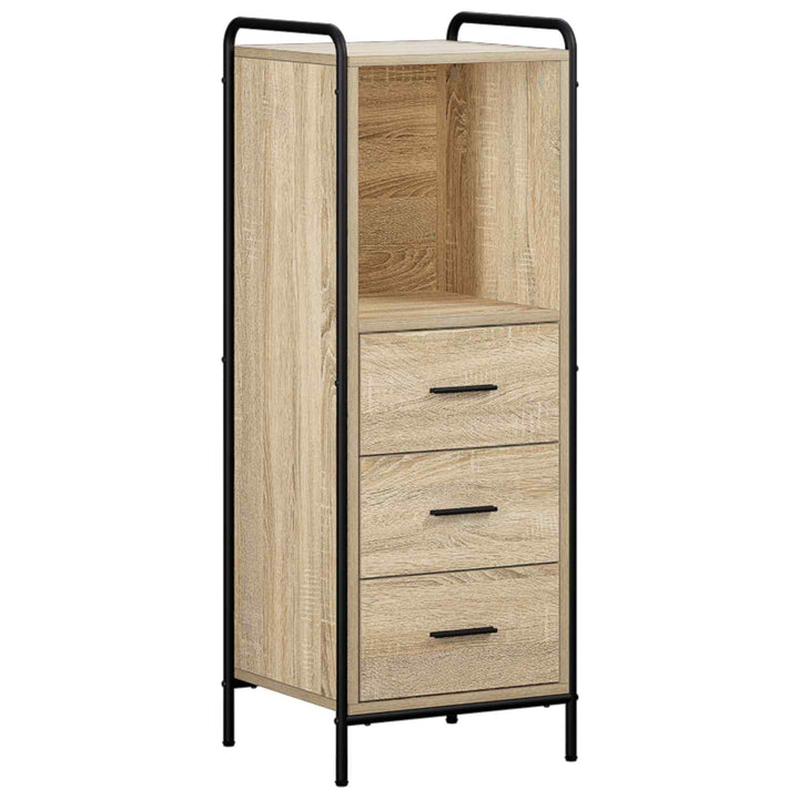 Badeværelsesskab Sonoma-eg 40 x 36 x 109,5 cm Konstrueret træ