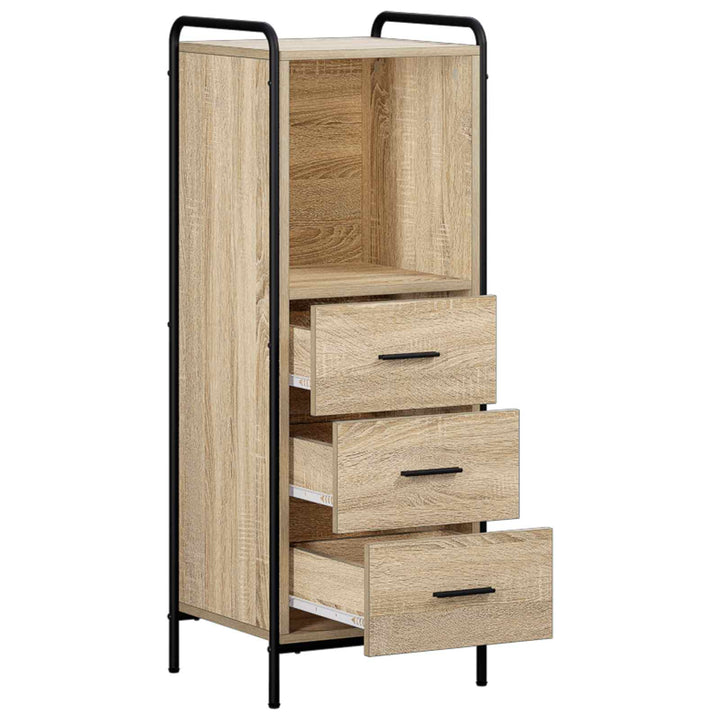 Badeværelsesskab Sonoma-eg 40 x 36 x 109,5 cm Konstrueret træ