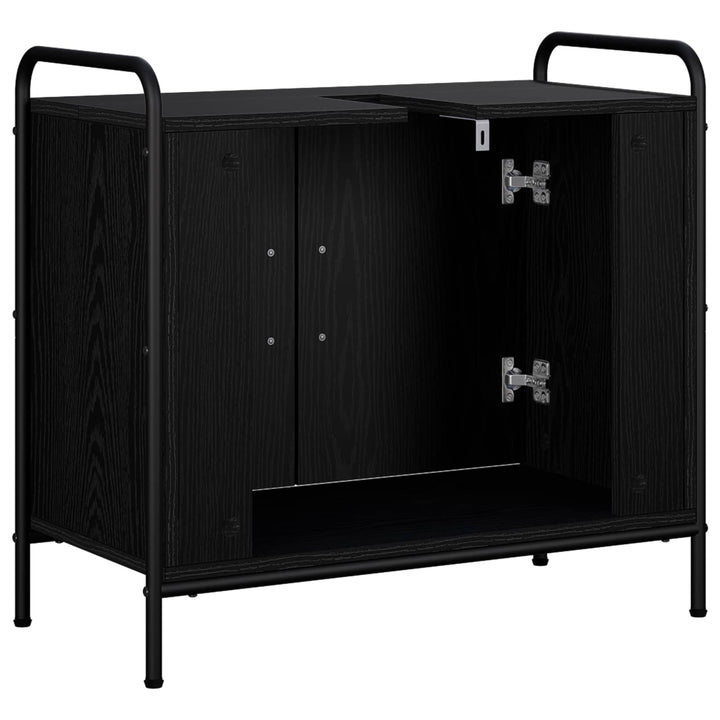 Badeværelsesskab Sort eg 65,5 x 34 x 61 cm Konstrueret træ