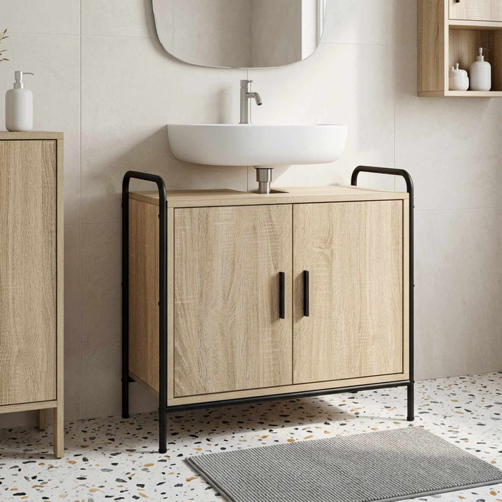 Badeværelsesskab Sonoma-eg 65,5 x 34 x 61 cm Konstrueret træ